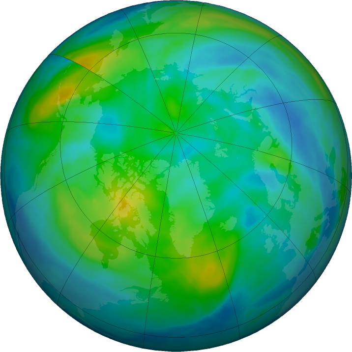 Arctic ozone map for 20 November 2020